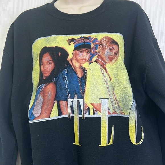 Gildan - TLC Band Group Graphic Black Long Sleeve Sweatshirt Size Medium - Picture 3 of 9